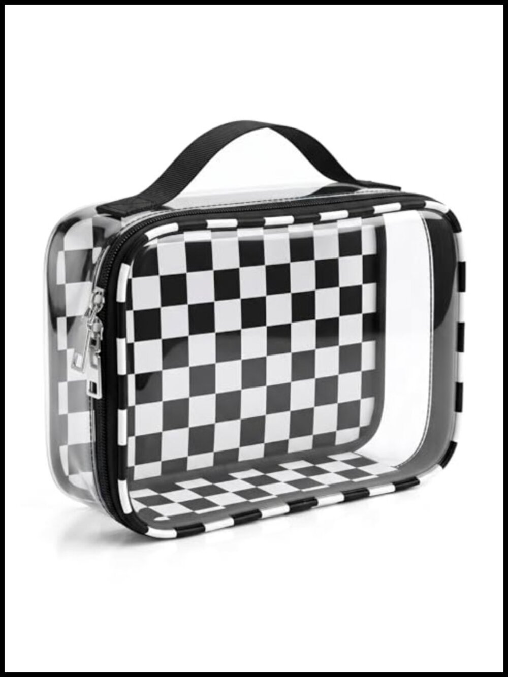TSA Approved Clear Checkered Toiletry Bag Waterproof PVC Travel Cosmetic